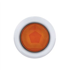 UP36869-3 LED Dual Function 3/4" Mini Light (Clearance/Marker) With Faceted Crystal Lens-Amber LED/Amber Lens