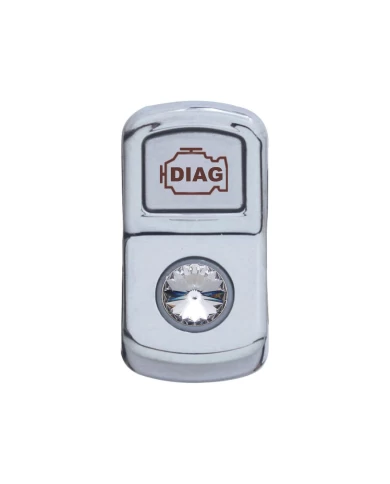 (CARD) CHROME PLASTIC "DIAGNOSTIC" ROCKER SWITCH COVER W/ DIAMOND - CLEAR (CARD) CHROME PLASTIC "DIAGNOSTIC" ROCKER SWITCH COVER W/ DIAMOND - CLEAR