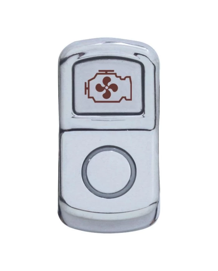 (CARD) CHROME PLASTIC "ENGINE FAN" ROCKER SWITCH COVER - PLAIN (CARD) CHROME PLASTIC "ENGINE FAN" ROCKER SWITCH COVER - PLAIN