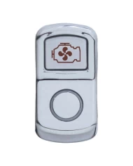 (CARD) CHROME PLASTIC "ENGINE FAN" ROCKER SWITCH COVER - PLAIN