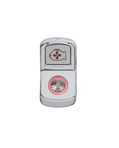 (CARD) CHROME PLASTIC "ENGINE FAN" ROCKER SWITCH COVER - INDENTED (CARD) CHROME PLASTIC "ENGINE FAN" ROCKER SWITCH COVER - INDENTED