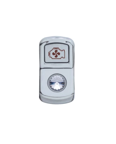 (CARD) CHROME PLASTIC "ENGINE FAN" ROCKER SWITCH COVER W/ DIAMOND - CLEAR (CARD) CHROME PLASTIC "ENGINE FAN" ROCKER SWITCH COVER W/ DIAMOND - CLEAR