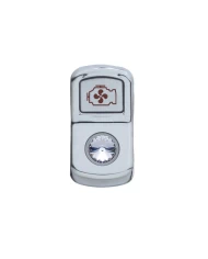 (CARD) CHROME PLASTIC "ENGINE FAN" ROCKER SWITCH COVER W/ DIAMOND - CLEAR (CARD) CHROME PLASTIC "ENGINE FAN" ROCKER SWITCH COVER W/ DIAMOND - CLEAR