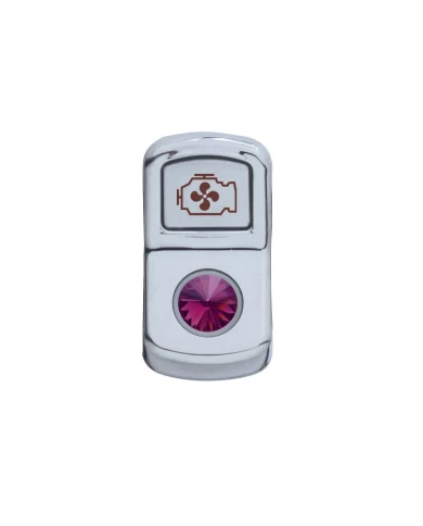 (CARD) CHROME PLASTIC "ENGINE FAN" ROCKER SWITCH COVER W/ DIAMOND - PURPLE (CARD) CHROME PLASTIC "ENGINE FAN" ROCKER SWITCH COVER W/ DIAMOND - PURPLE
