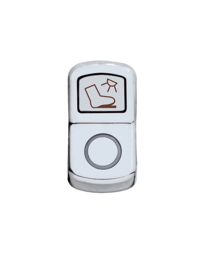 (CARD) CHROME PLASTIC "FLOOR LIGHT" ROCKER SWITCH COVER - PLAIN