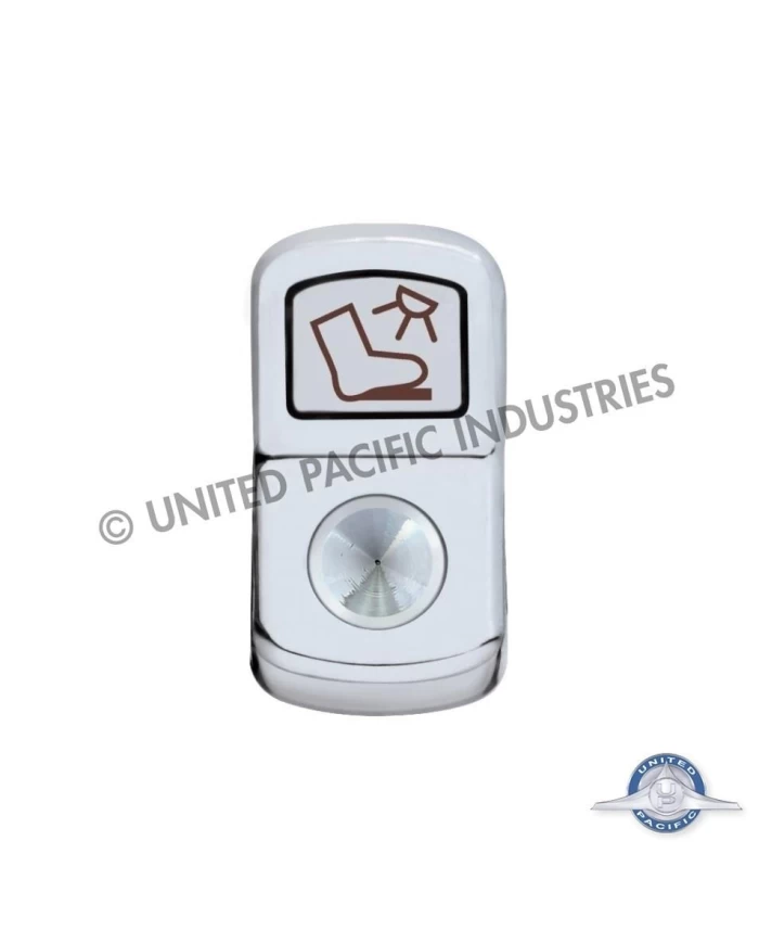 (BULK) CHROME PLASTIC "FLOOR LIGHT" ROCKER SWITCH COVER - INDENTED