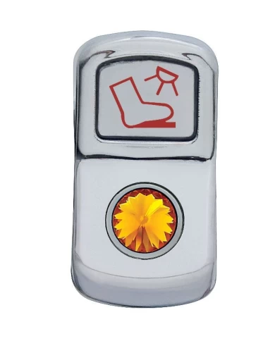 (CARD) CHROME PLASTIC "FLOOR LIGHT" ROCKER SWITCH COVER W/ DIAMOND - AMBER (CARD) CHROME PLASTIC "FLOOR LIGHT" ROCKER SWITCH COVER W/ DIAMOND - AMBER