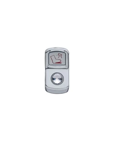 (CARD) CHROME PLASTIC "FLOOR LIGHT" ROCKER SWITCH COVER W/ DIAMOND - CLEAR (CARD) CHROME PLASTIC "FLOOR LIGHT" ROCKER SWITCH COVER W/ DIAMOND - CLEAR