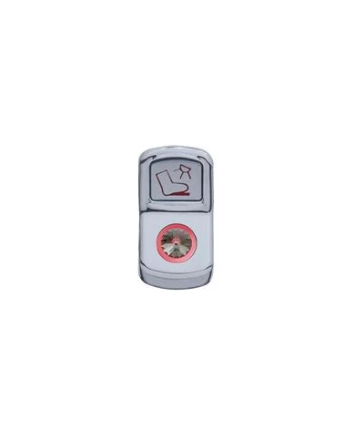 (CARD) CHROME PLASTIC "FLOOR LIGHT" ROCKER SWITCH COVER W/ DIAMOND - CLEAR (CARD) CHROME PLASTIC "FLOOR LIGHT" ROCKER SWITCH COVER W/ DIAMOND - CLEAR