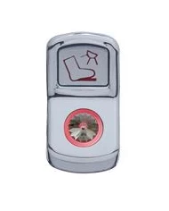 (CARD) CHROME PLASTIC "FLOOR LIGHT" ROCKER SWITCH COVER W/ DIAMOND - CLEAR