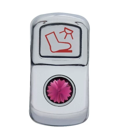 (CARD) CHROME PLASTIC "FLOOR LIGHT" ROCKER SWITCH COVER W/ DIAMOND - PURPLE (CARD) CHROME PLASTIC "FLOOR LIGHT" ROCKER SWITCH COVER W/ DIAMOND - PURPLE