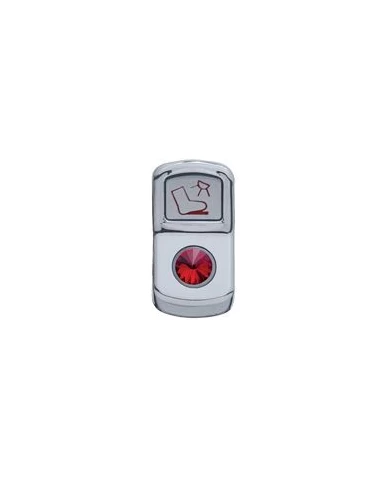 (CARD) CHROME PLASTIC "FLOOR LIGHT" ROCKER SWITCH COVER W/ DIAMOND - RED (CARD) CHROME PLASTIC "FLOOR LIGHT" ROCKER SWITCH COVER W/ DIAMOND - RED