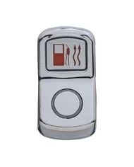 (CARD) CHROME PLASTIC "FUEL HEAT" ROCKER SWITCH COVER-PLAIN