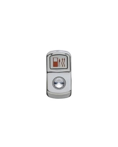 (CARD) CHROME PLASTIC "FUEL HEAT" ROCKER SWITCH COVER W/ DIAMOND - CLEAR (CARD) CHROME PLASTIC "FUEL HEAT" ROCKER SWITCH COVER W/ DIAMOND - CLEAR