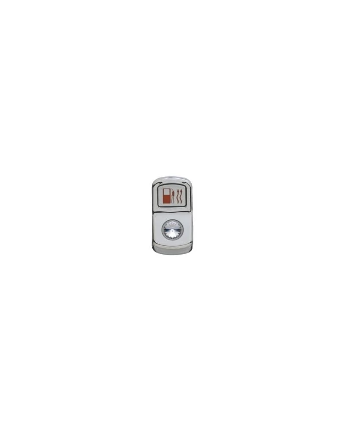 (CARD) CHROME PLASTIC "FUEL HEAT" ROCKER SWITCH COVER W/ DIAMOND - CLEAR