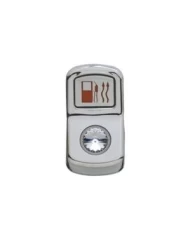 (CARD) CHROME PLASTIC "FUEL HEAT" ROCKER SWITCH COVER W/ DIAMOND - CLEAR