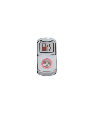 (CARD) CHROME PLASTIC "FUEL HEAT" ROCKER SWITCH COVER W/ DIAMOND - CLEAR (CARD) CHROME PLASTIC "FUEL HEAT" ROCKER SWITCH COVER W/ DIAMOND - CLEAR