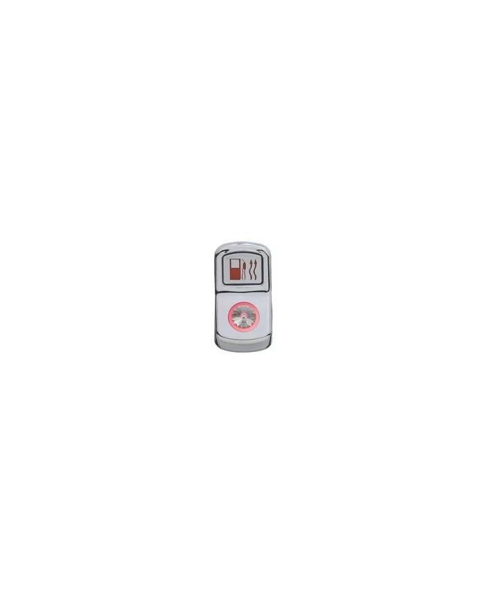 (CARD) CHROME PLASTIC "FUEL HEAT" ROCKER SWITCH COVER W/ DIAMOND - CLEAR