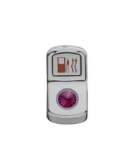 (CARD) CHROME PLASTIC "FUEL HEAT" ROCKER SWITCH COVER W/ DIAMOND - PURPLE (CARD) CHROME PLASTIC "FUEL HEAT" ROCKER SWITCH COVER W/ DIAMOND - PURPLE