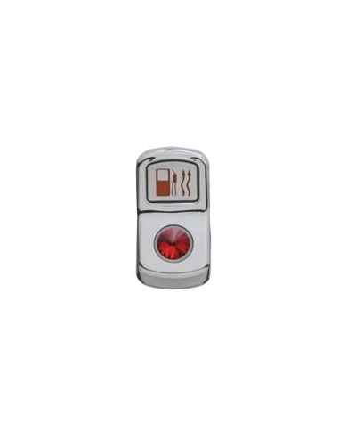 (CARD) CHROME PLASTIC "FUEL HEAT" ROCKER SWITCH COVER W/ DIAMOND - RED (CARD) CHROME PLASTIC "FUEL HEAT" ROCKER SWITCH COVER W/ DIAMOND - RED