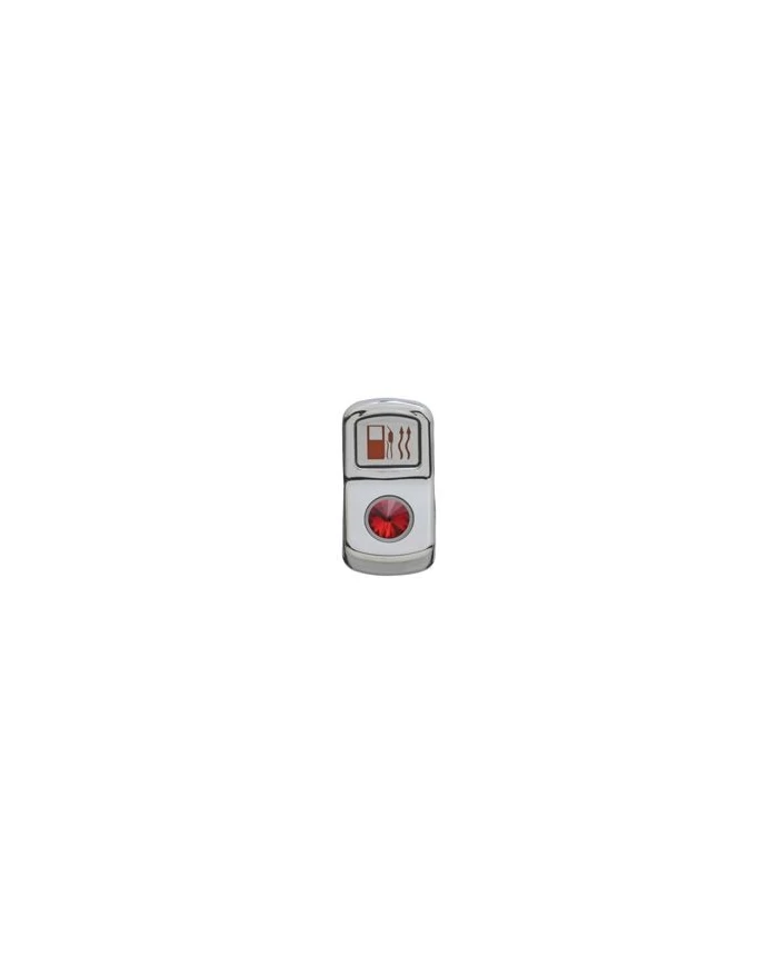 (CARD) CHROME PLASTIC "FUEL HEAT" ROCKER SWITCH COVER W/ DIAMOND - RED (CARD) CHROME PLASTIC "FUEL HEAT" ROCKER SWITCH COVER W/ DIAMOND - RED