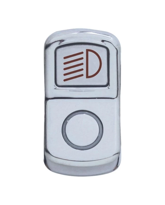(CARD) CHROME PLASTIC "HEADLIGHT" ROCKER SWITCH COVER - PLAIN