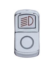 (CARD) CHROME PLASTIC "HEADLIGHT" ROCKER SWITCH COVER - PLAIN
