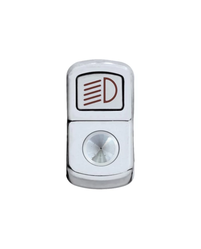 (CARD) CHROME PLASTIC "HEADLIGHT" ROCKER SWITCH COVER - INDENTED