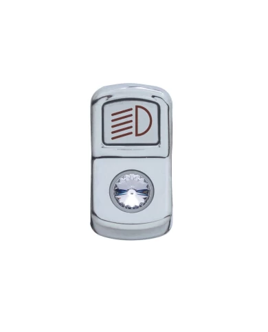 (CARD) CHROME PLASTIC "HEADLIGHT" ROCKER SWITCH COVER W/ DIAMOND - CLEAR (CARD) CHROME PLASTIC "HEADLIGHT" ROCKER SWITCH COVER W/ DIAMOND - CLEAR