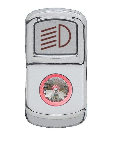 (CARD) CHROME PLASTIC "HEADLIGHT" ROCKER SWITCH COVER W/ DIAMOND - CLEAR (CARD) CHROME PLASTIC "HEADLIGHT" ROCKER SWITCH COVER W/ DIAMOND - CLEAR