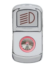 (CARD) CHROME PLASTIC "HEADLIGHT" ROCKER SWITCH COVER W/ DIAMOND - CLEAR