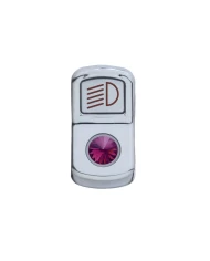 (CARD) CHROME PLASTIC "HEADLIGHT" ROCKER SWITCH COVER W/ DIAMOND - PURPLE (CARD) CHROME PLASTIC "HEADLIGHT" ROCKER SWITCH COVER W/ DIAMOND - PURPLE