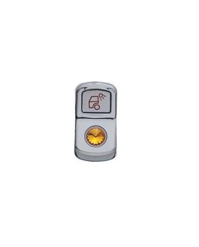 (CARD) CHROME PLASTIC "LOAD LIGHT" ROCKER SWITCH COVER W/ DIAMOND - AMBER (CARD) CHROME PLASTIC "LOAD LIGHT" ROCKER SWITCH COVER W/ DIAMOND - AMBER