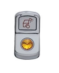 (CARD) CHROME PLASTIC "LOAD LIGHT" ROCKER SWITCH COVER W/ DIAMOND - AMBER (CARD) CHROME PLASTIC "LOAD LIGHT" ROCKER SWITCH COVER W/ DIAMOND - AMBER