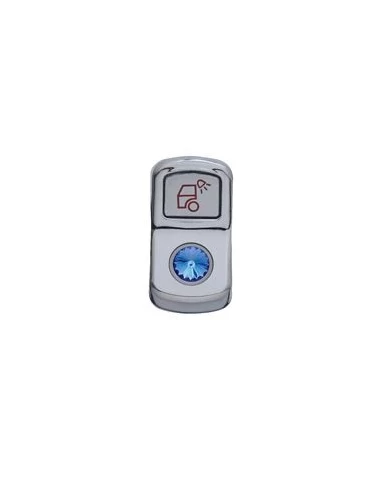 (CARD) CHROME PLASTIC "LOAD LIGHT" ROCKER SWITCH COVER W/ DIAMOND - BLUE (CARD) CHROME PLASTIC "LOAD LIGHT" ROCKER SWITCH COVER W/ DIAMOND - BLUE