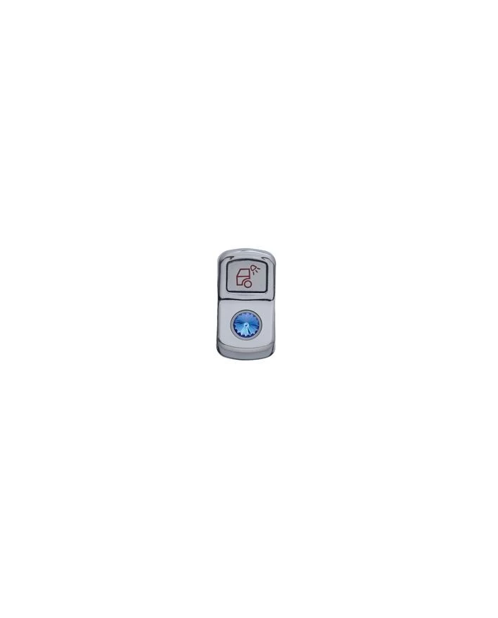 (CARD) CHROME PLASTIC "LOAD LIGHT" ROCKER SWITCH COVER W/ DIAMOND - BLUE