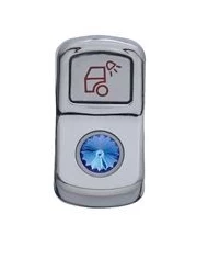 (CARD) CHROME PLASTIC "LOAD LIGHT" ROCKER SWITCH COVER W/ DIAMOND - BLUE