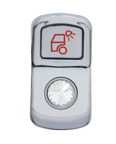 (CARD) CHROME PLASTIC "LOAD LIGHT" ROCKER SWITCH COVER W/ DIAMOND - CLEAR (CARD) CHROME PLASTIC "LOAD LIGHT" ROCKER SWITCH COVER W/ DIAMOND - CLEAR