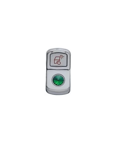 (CARD) CHROME PLASTIC "LOAD LIGHT" ROCKER SWITCH COVER W/ DIAMOND - GREEN (CARD) CHROME PLASTIC "LOAD LIGHT" ROCKER SWITCH COVER W/ DIAMOND - GREEN