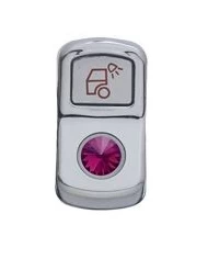(CARD) CHROME PLASTIC "LOAD LIGHT" ROCKER SWITCH COVER W/ DIAMOND - PURPLE