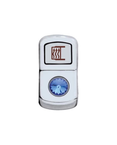 (CARD) CHROME PLASTIC "MIRROR HEAT" ROCKER SWITCH COVER W/ DIAMOND - BLUE (CARD) CHROME PLASTIC "MIRROR HEAT" ROCKER SWITCH COVER W/ DIAMOND - BLUE