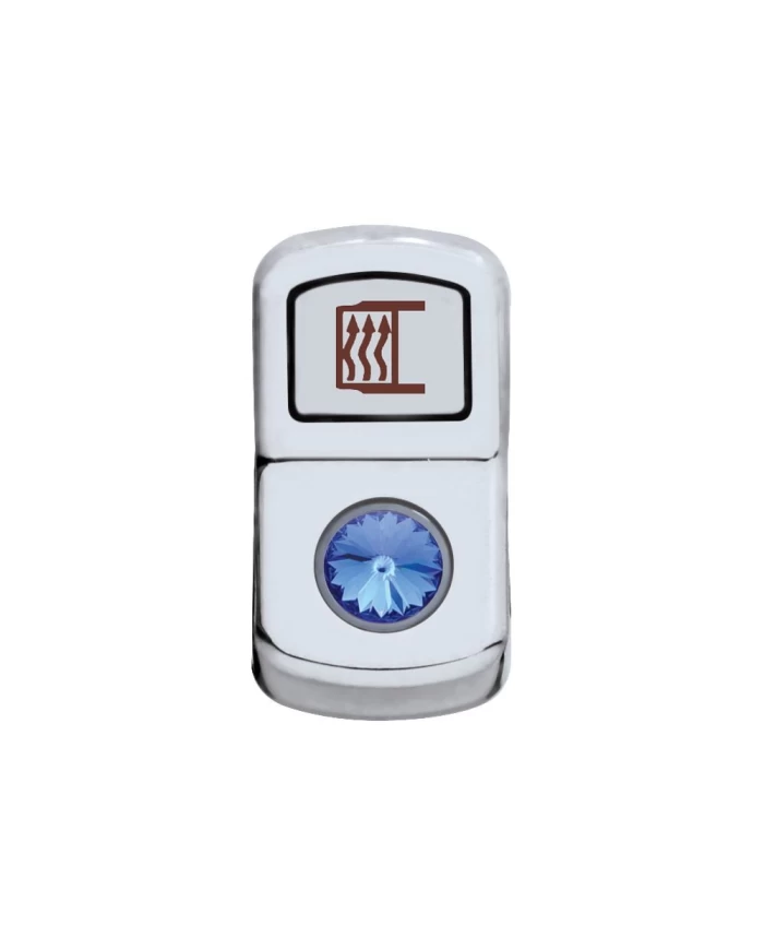 (CARD) CHROME PLASTIC "MIRROR HEAT" ROCKER SWITCH COVER W/ DIAMOND - BLUE (CARD) CHROME PLASTIC "MIRROR HEAT" ROCKER SWITCH COVER W/ DIAMOND - BLUE