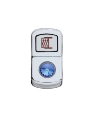 (CARD) CHROME PLASTIC "MIRROR HEAT" ROCKER SWITCH COVER W/ DIAMOND - BLUE (CARD) CHROME PLASTIC "MIRROR HEAT" ROCKER SWITCH COVER W/ DIAMOND - BLUE