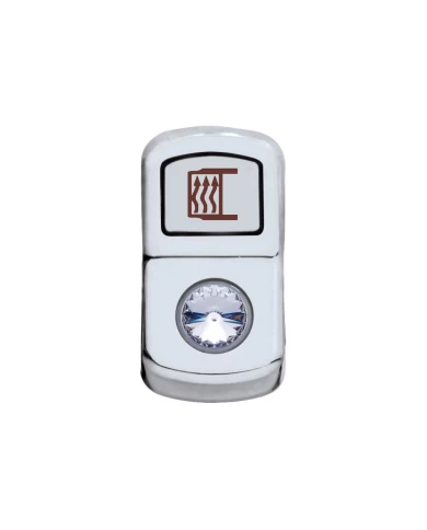 (CARD) CHROME PLASTIC "MIRROR HEAT" ROCKER SWITCH COVER W/ DIAMOND - CLEAR (CARD) CHROME PLASTIC "MIRROR HEAT" ROCKER SWITCH COVER W/ DIAMOND - CLEAR