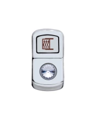 (CARD) CHROME PLASTIC "MIRROR HEAT" ROCKER SWITCH COVER W/ DIAMOND - CLEAR