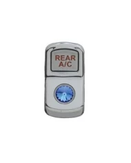 (CARD) CHROME PLASTIC "REAR A/C" ROCKER SWITCH COVER W/ DIAMOND - BLUE (CARD) CHROME PLASTIC "REAR A/C" ROCKER SWITCH COVER W/ DIAMOND - BLUE