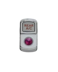 (CARD) CHROME PLASTIC "REAR A/C" ROCKER SWITCH COVER W/ DIAMOND - PURPLE (CARD) CHROME PLASTIC "REAR A/C" ROCKER SWITCH COVER W/ DIAMOND - PURPLE