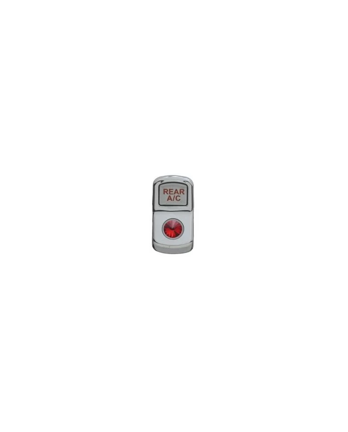 (CARD) CHROME PLASTIC "REAR A/C" ROCKER SWITCH COVER W/ DIAMOND - RED (CARD) CHROME PLASTIC "REAR A/C" ROCKER SWITCH COVER W/ DIAMOND - RED