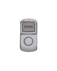 (CARD) CHROME PLASTIC PETERBILT "SPARE" ROCKER SWITCH COVER - PLAIN (CARD) CHROME PLASTIC PETERBILT "SPARE" ROCKER SWITCH COVER - PLAIN