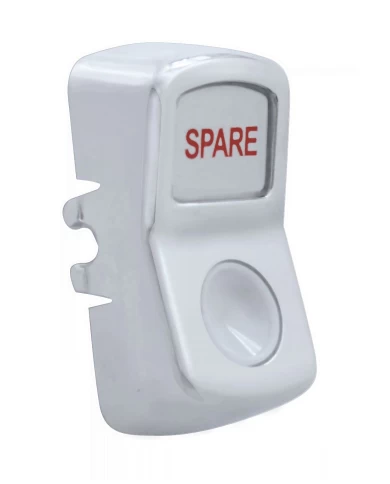 (CARD) CHROME PLASTIC "SPARE" ROCKER SWITCH COVER - INDENTED (CARD) CHROME PLASTIC "SPARE" ROCKER SWITCH COVER - INDENTED